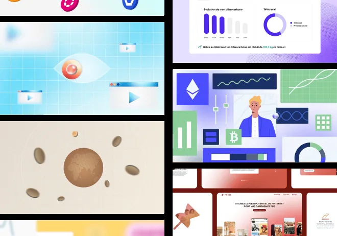 Frames from explainer videos produced by Clastra